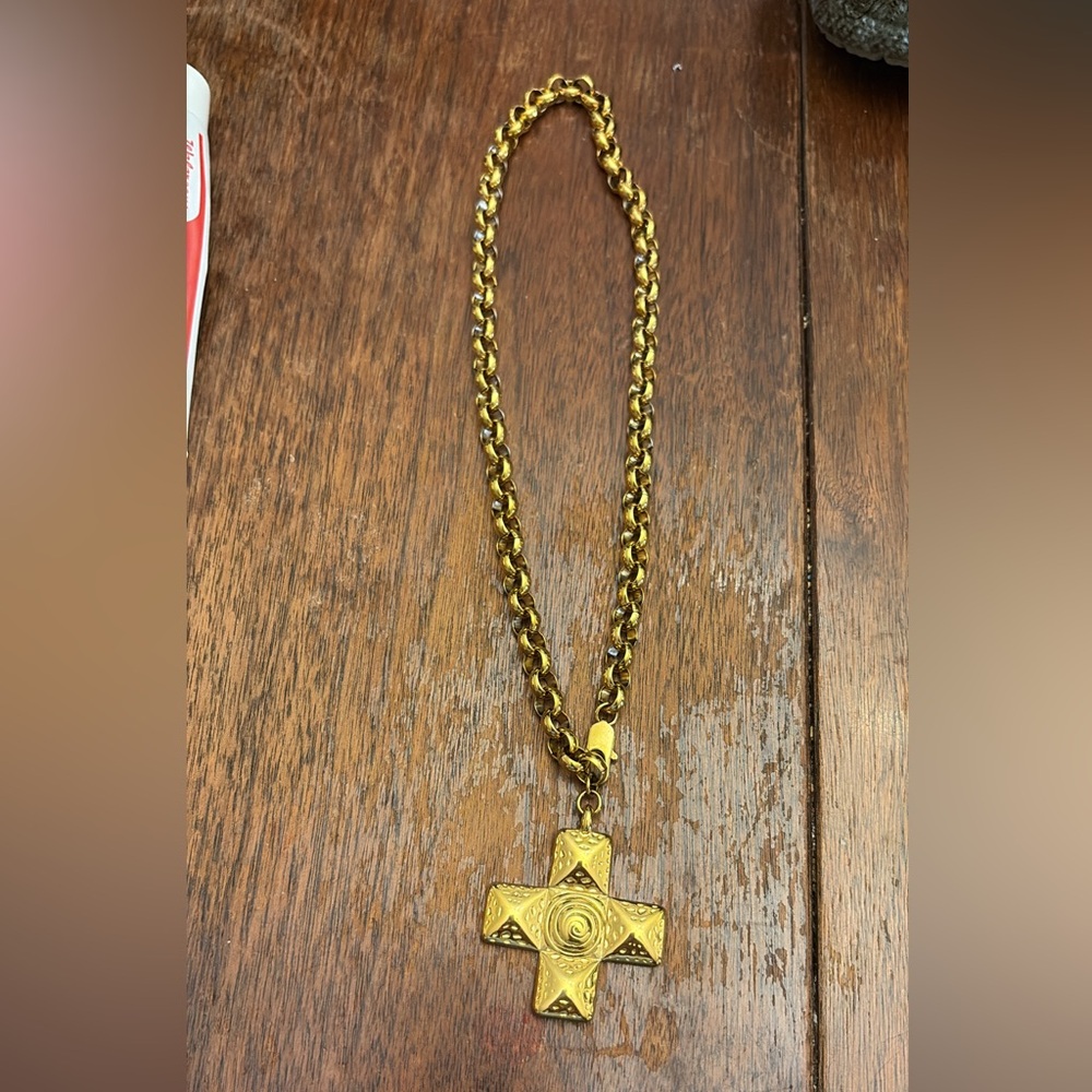Chunky Gold Cross Necklace